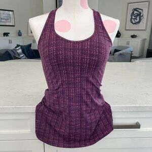 Lululemon Activewear Yoga Racerback Tank Top Heather Purple Pink Grey Sz XS